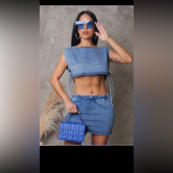 Destiny Denim jean skirt set - Picture 2 of 2